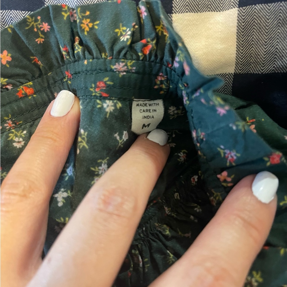 DOEN Green floral Dress, size S & M - Picture 8 of 8